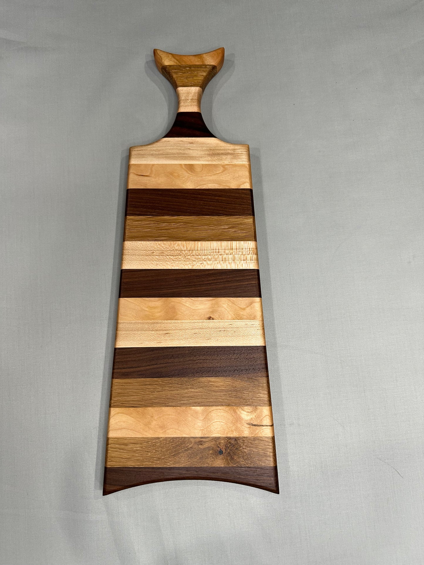 Mixed Wood Striped Fishtail Charcuterie Board