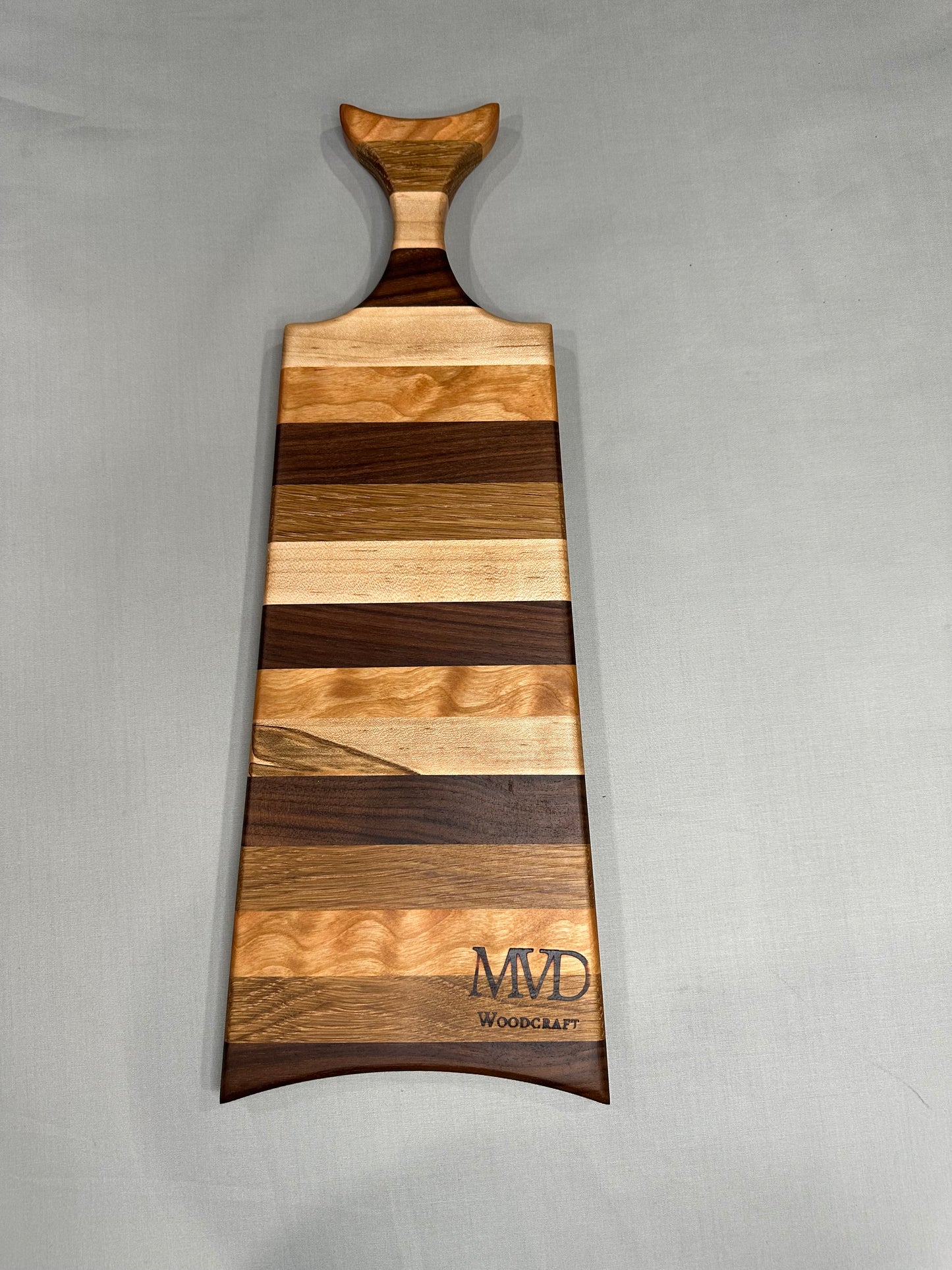 Mixed Wood Striped Fishtail Charcuterie Board