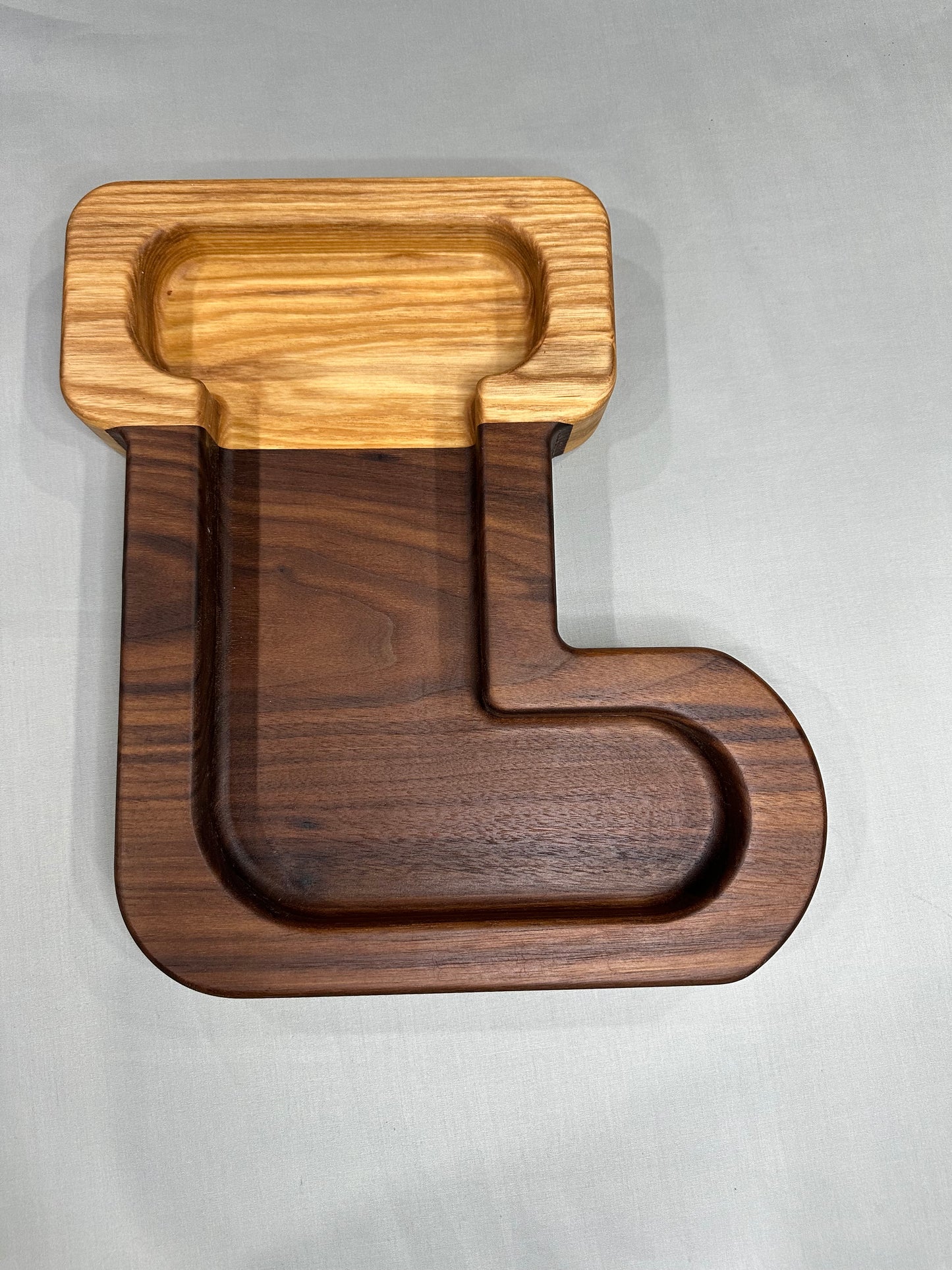 Walnut and Ash Stocking Bowl/Serving Tray