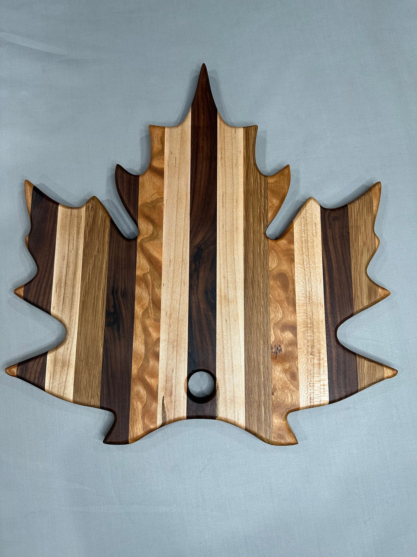 Mixed Wood Maple Leaf Charcuterie Board