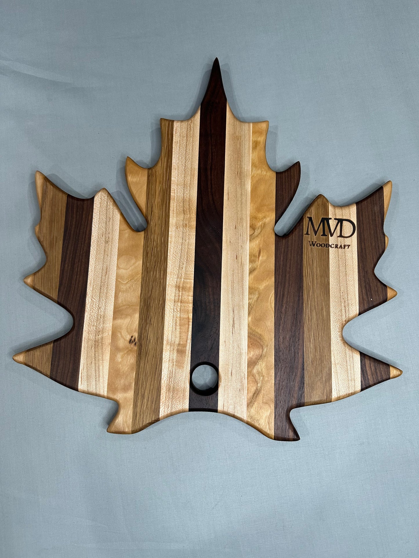 Mixed Wood Maple Leaf Charcuterie Board