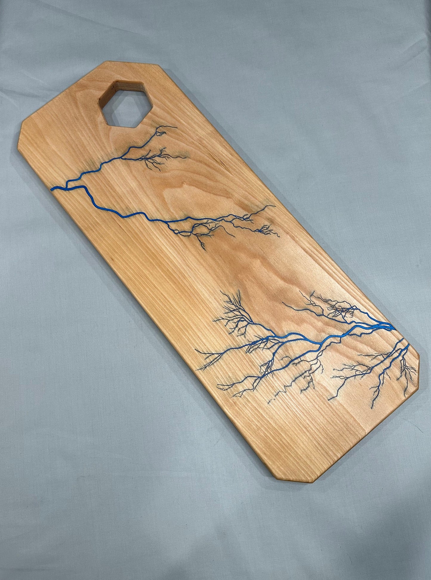 Blue Lightning Birch Wood Charcuterie Board