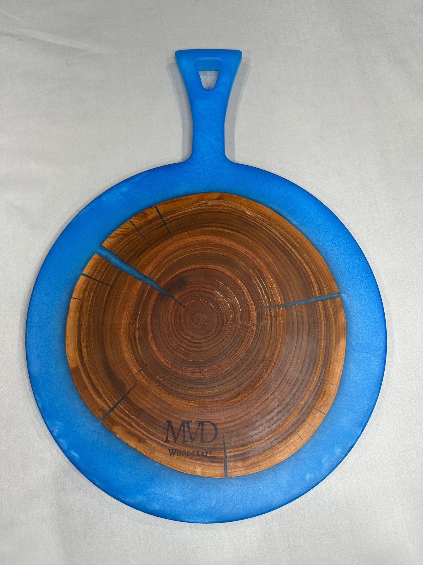 Cherry Cookie Charcuterie Board with Blue Epoxy