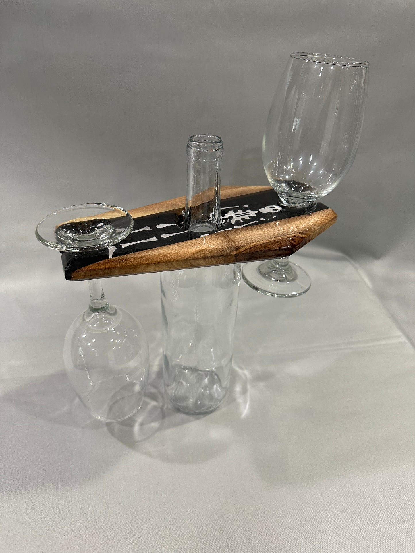 Walnut Skeleton Wine Caddy