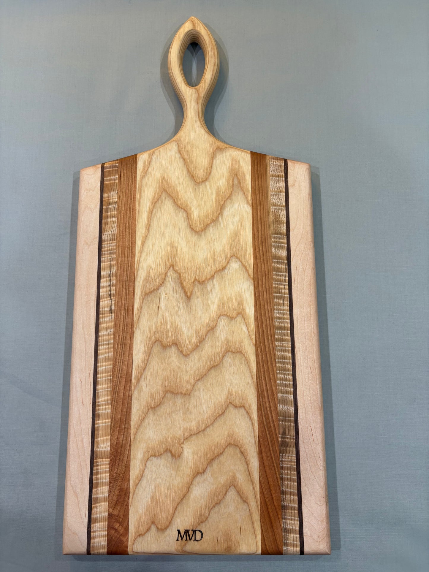 Multi-Wood Striped Charcuterie Board