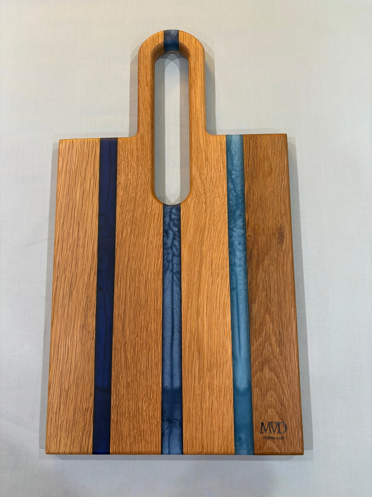 Tri-Tone Blue Striped Charcuterie Board