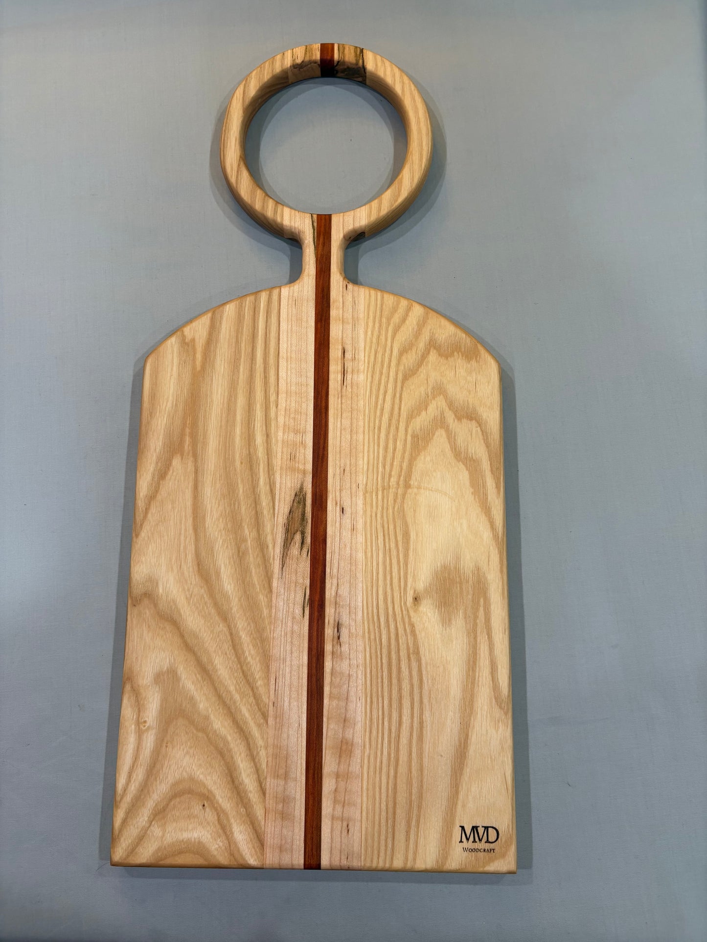 Circle Handle Striped Charcuterie Board