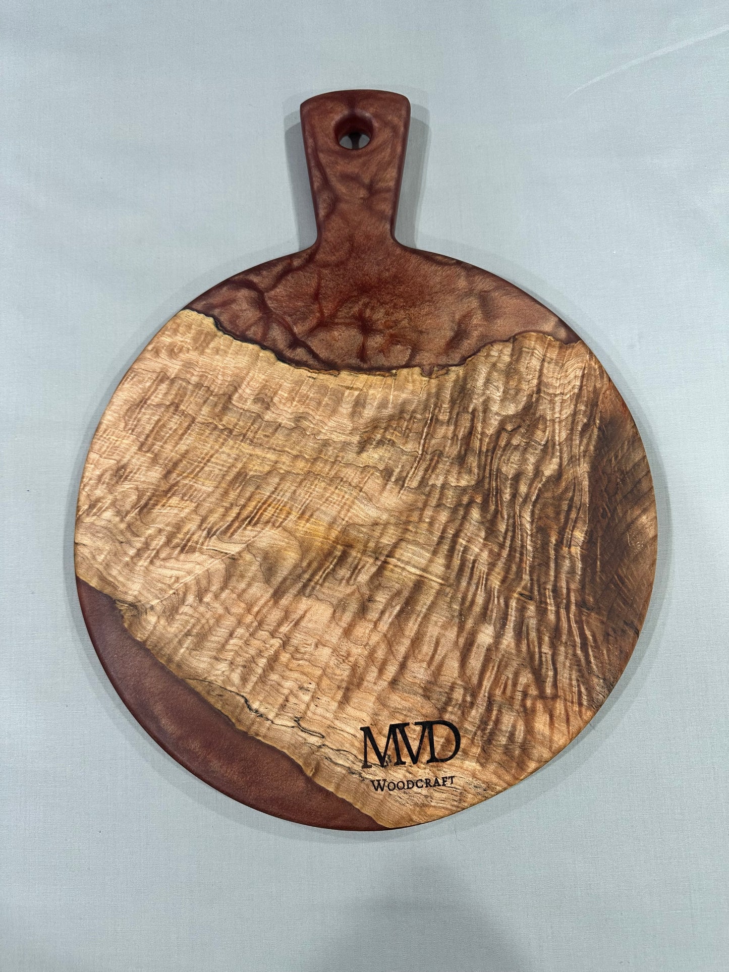 Highly Figured Spalted Maple Charcuterie Board with Copper Epoxy