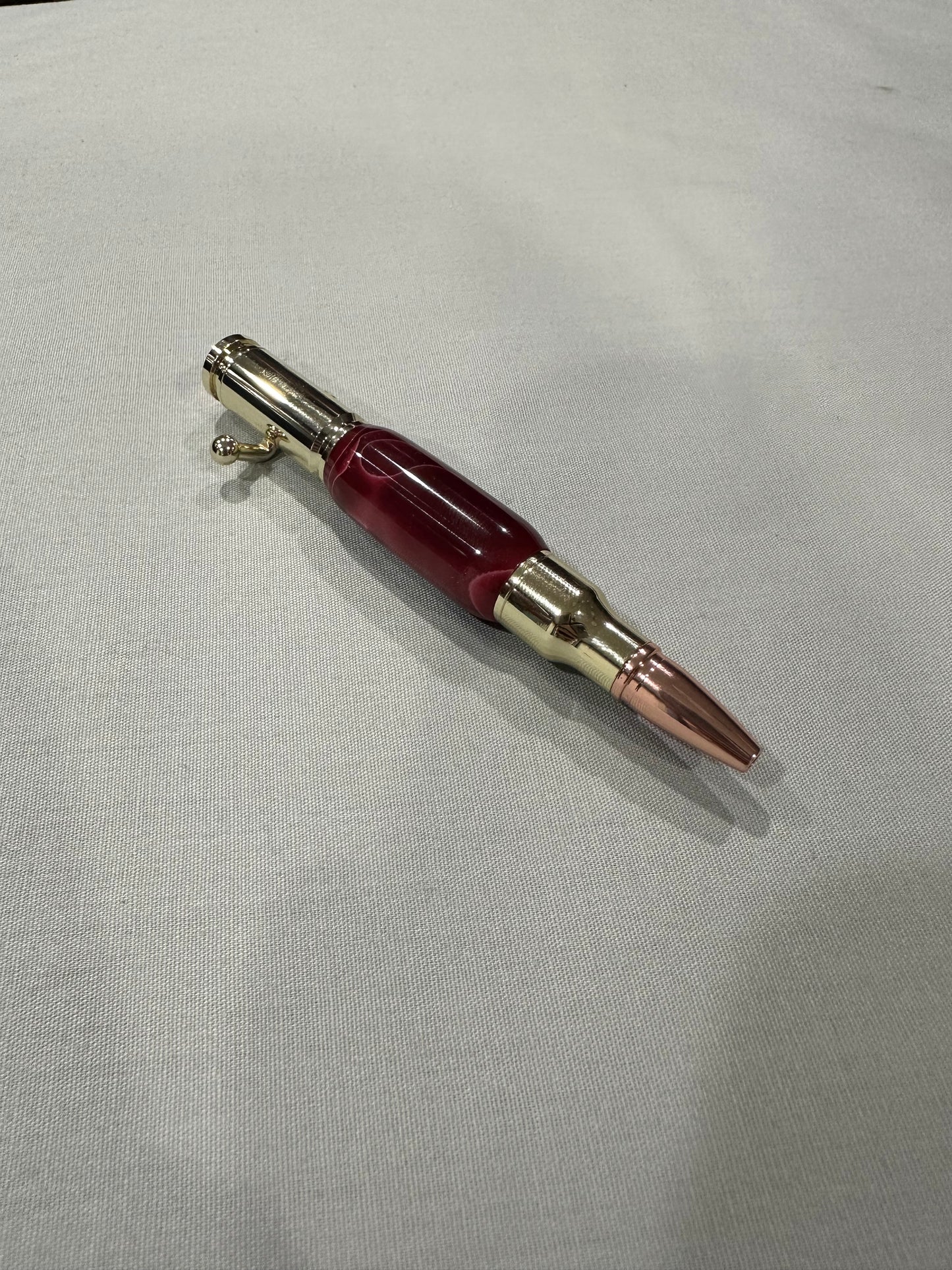 Maroon Acrylic Bullet Retractable Pen