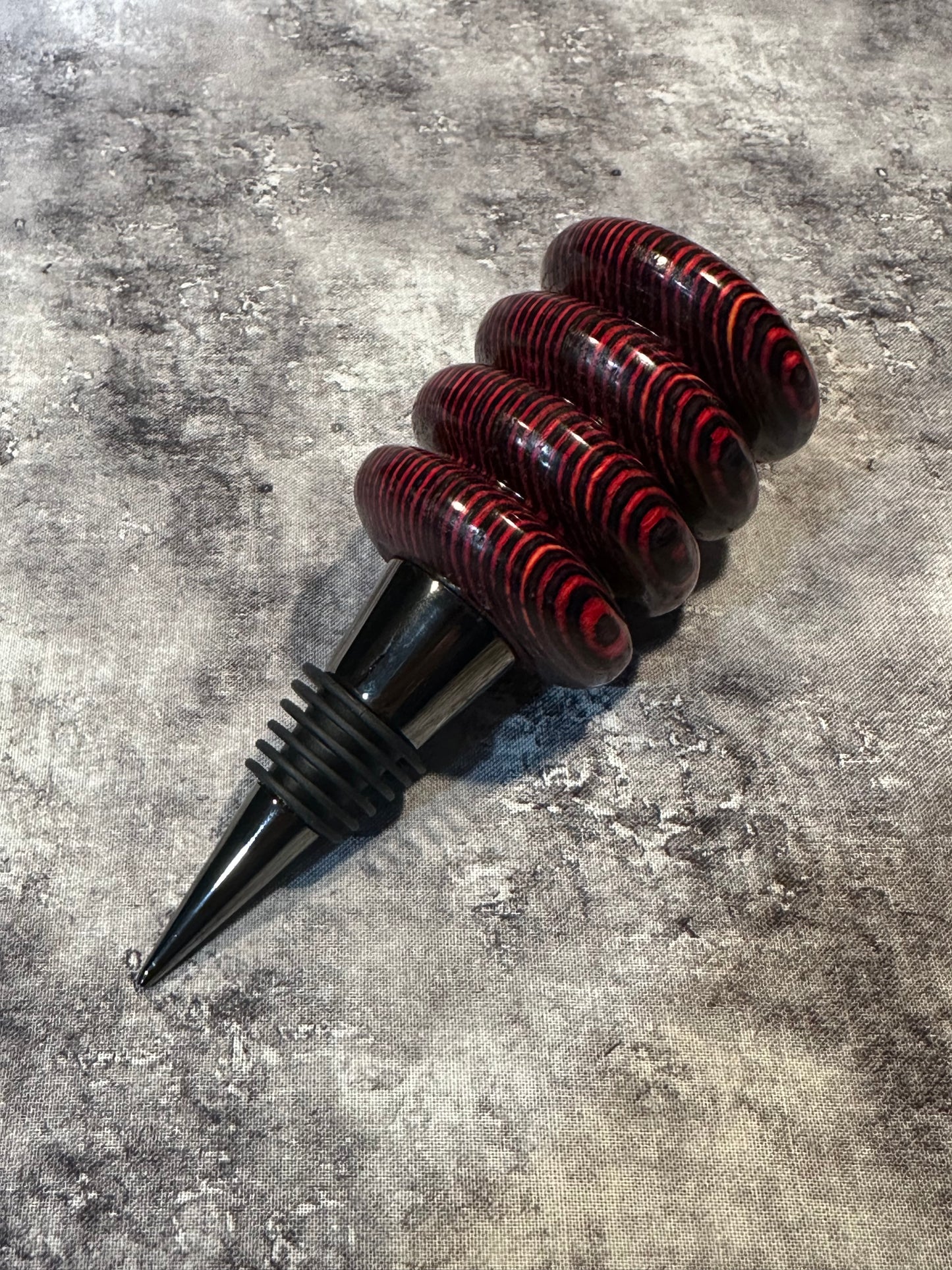 Red and Black Laminated Bottle Stopper