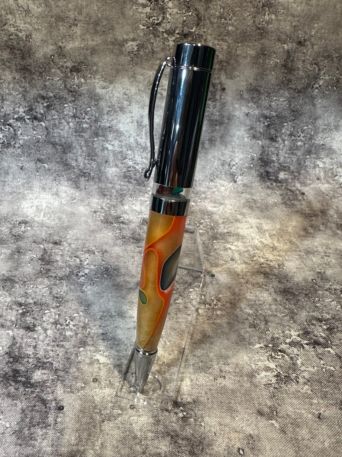 Multicolored Kaleidoscope Acrylic Twist-to-Retract Pen