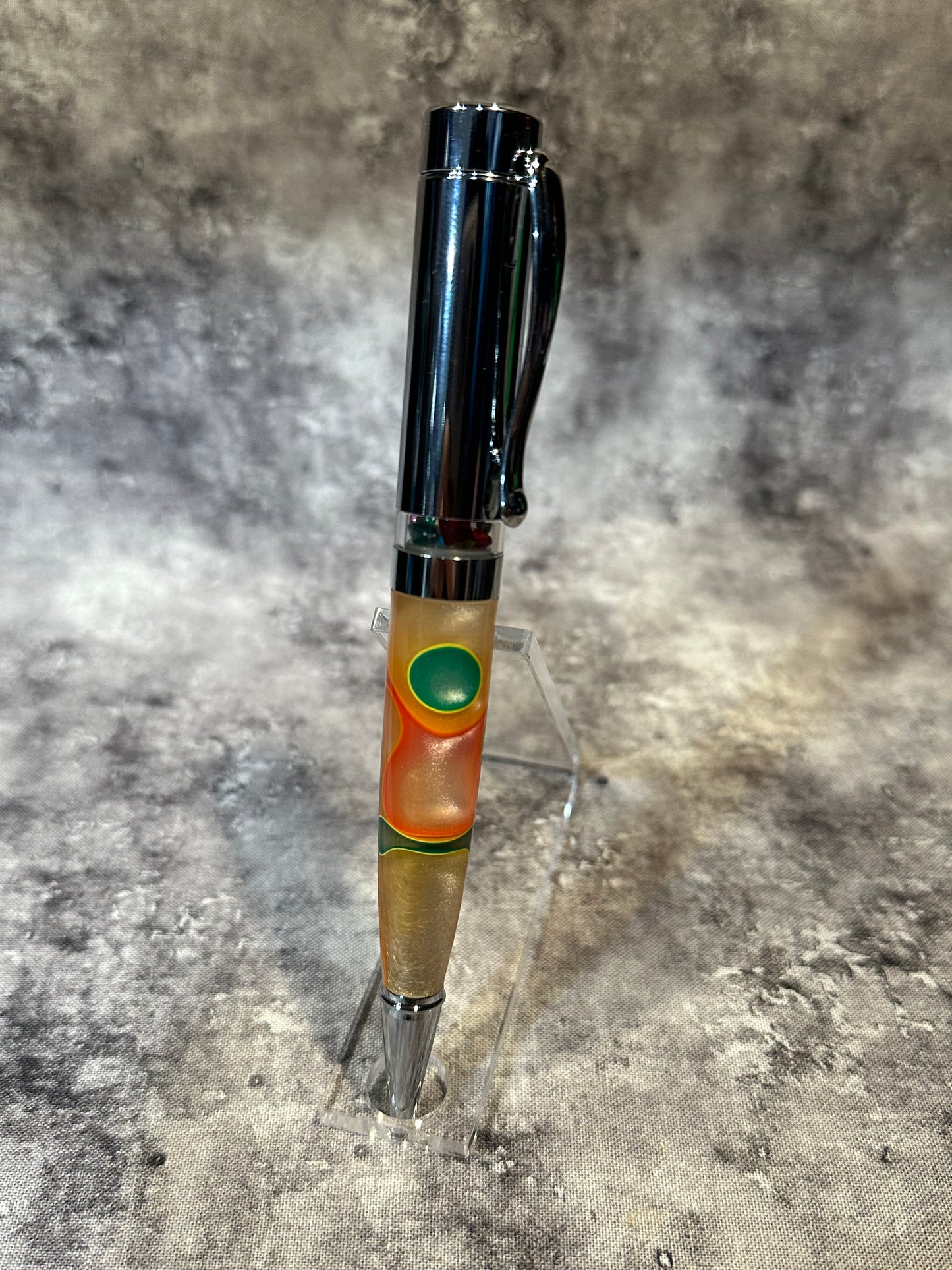 Multicolored Kaleidoscope Acrylic Twist-to-Retract Pen
