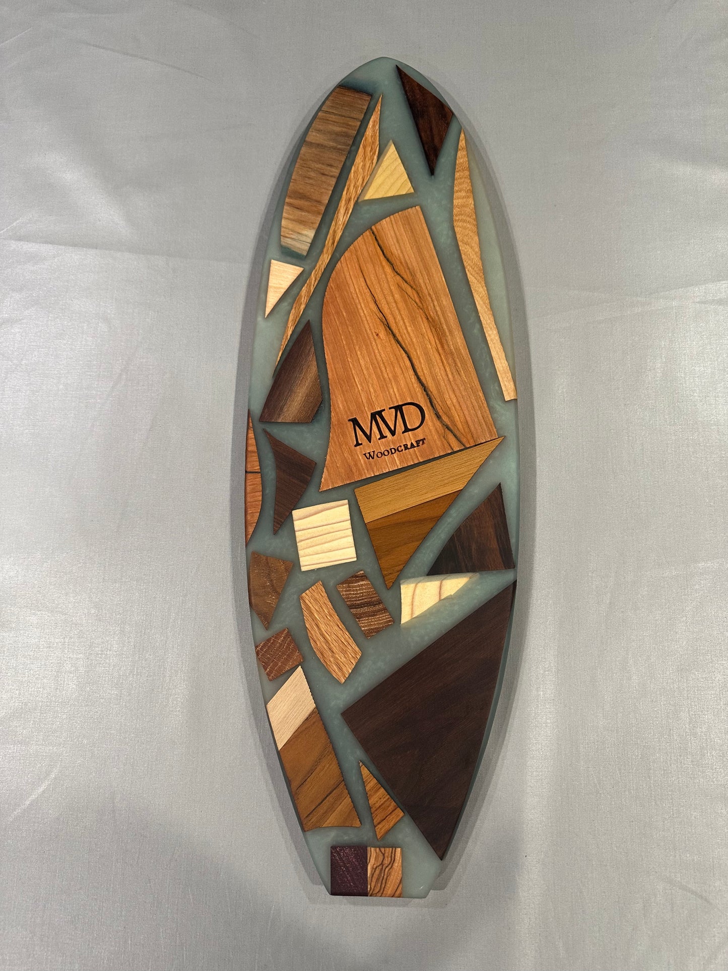 Mixed Wood Surf Board Charcuterie Board