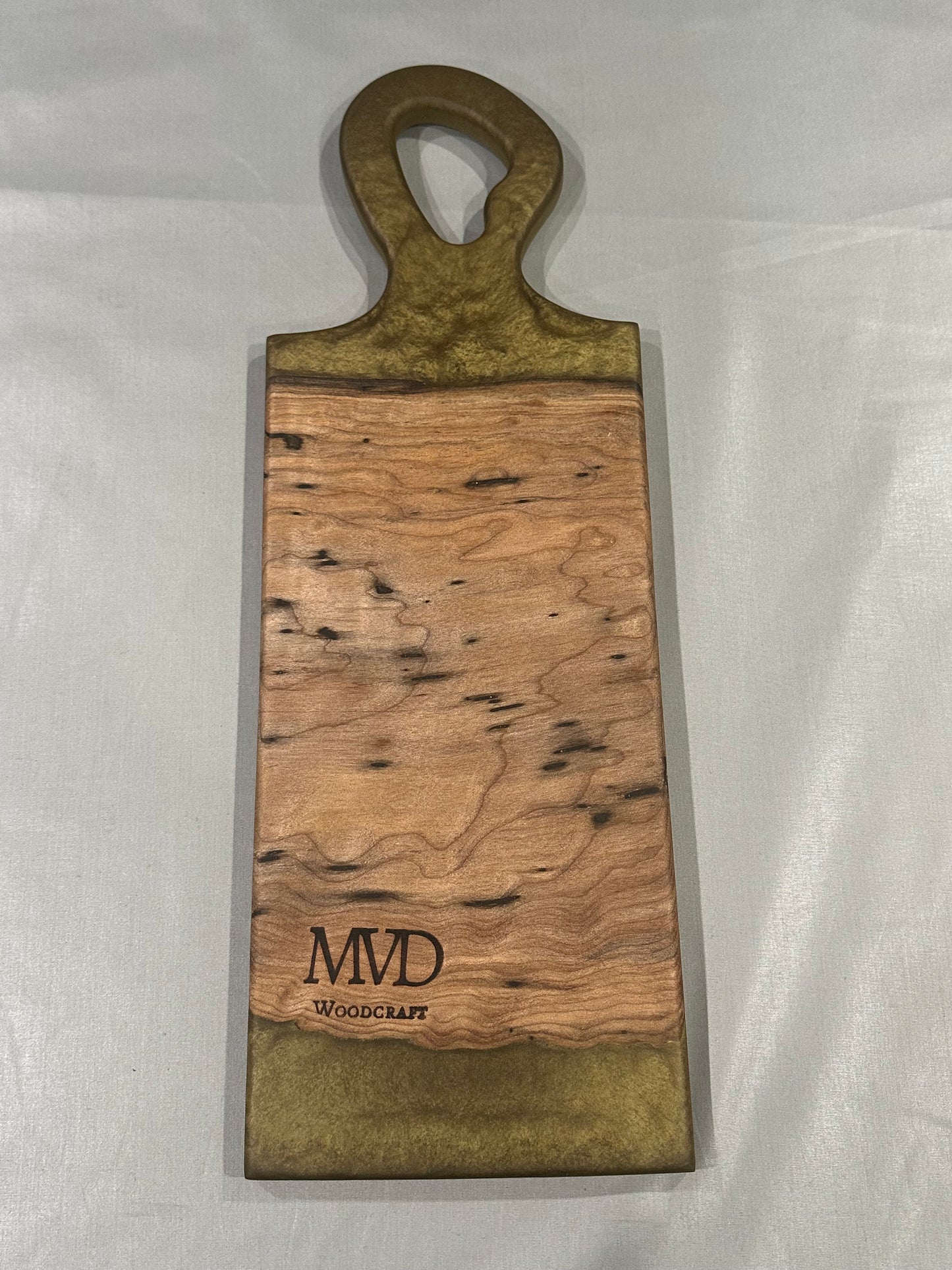 Curly Maple Board with Gold Epoxy
