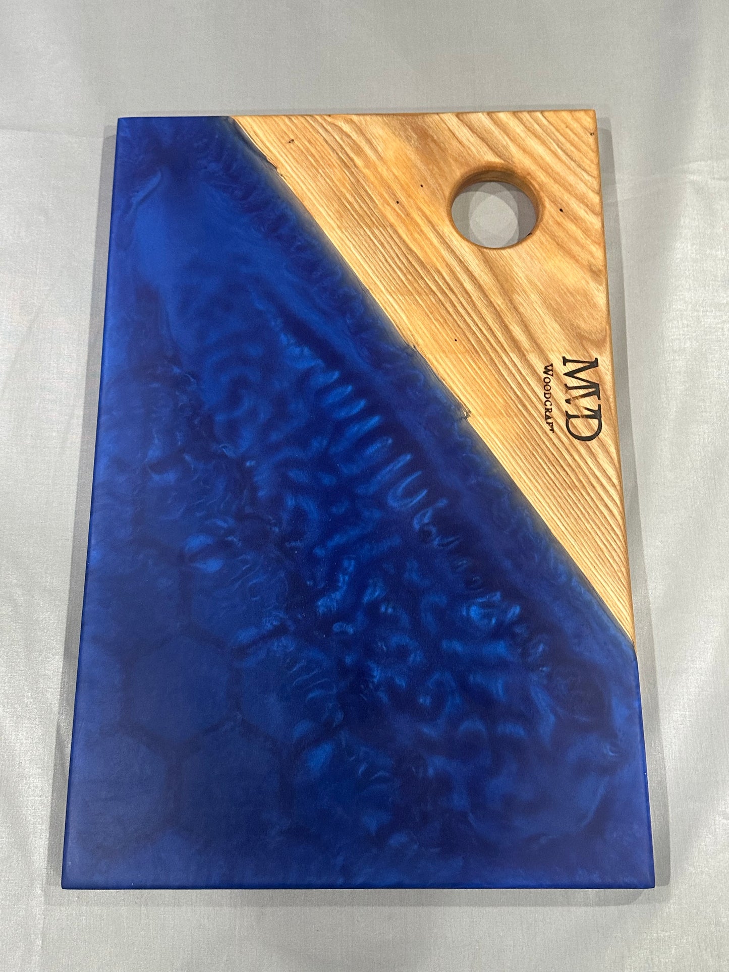 Ash Wood with Blue & Gray Epoxy