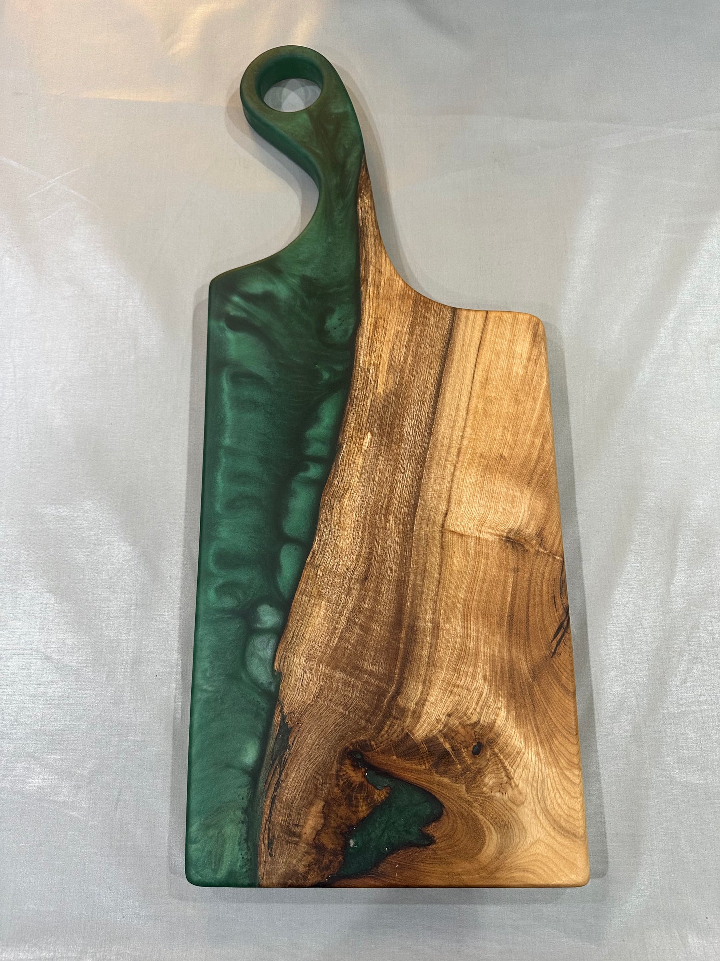 Myrtlewood with Green Epoxy Charcuterie Board