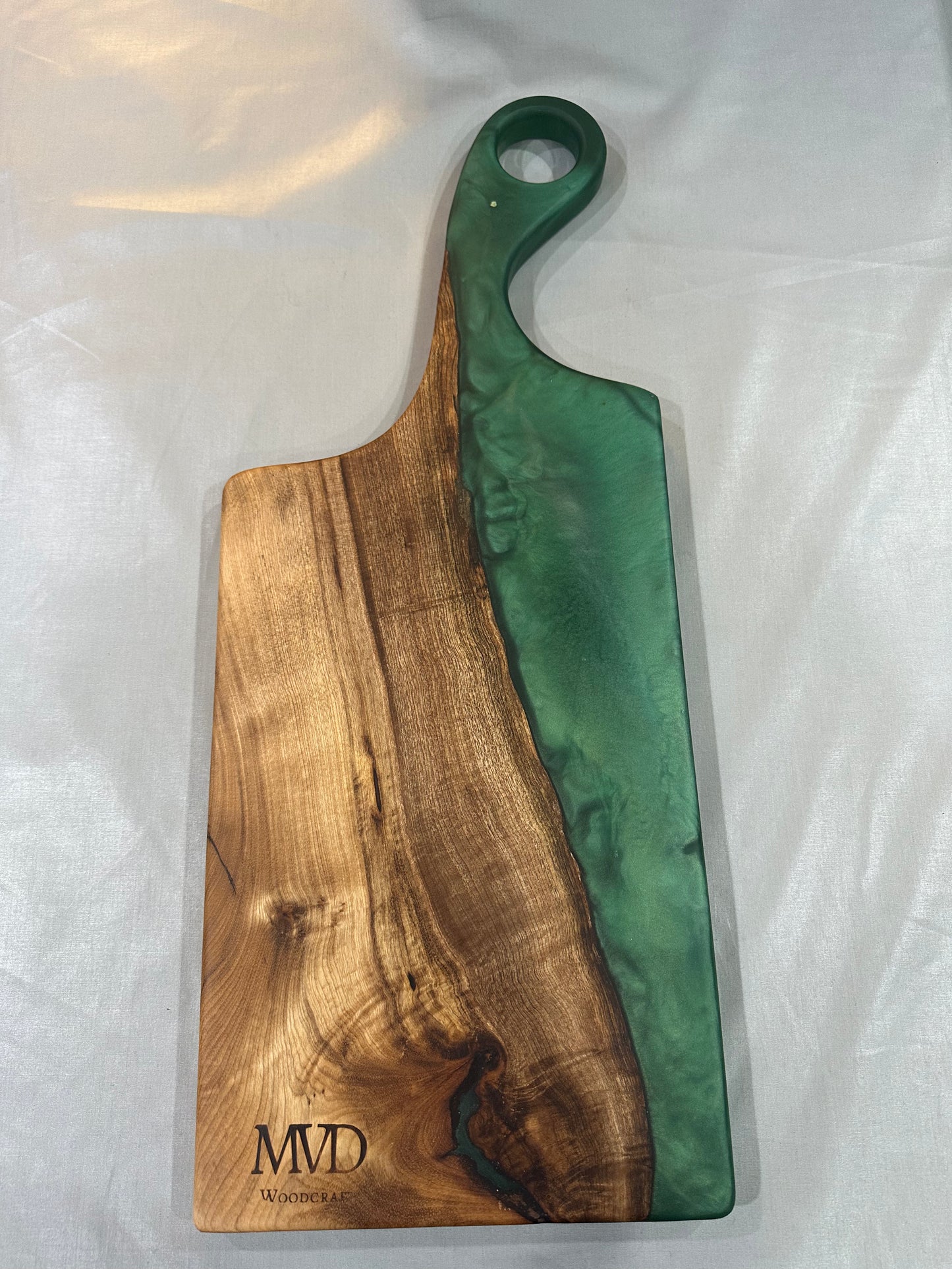 Myrtlewood with Green Epoxy Charcuterie Board