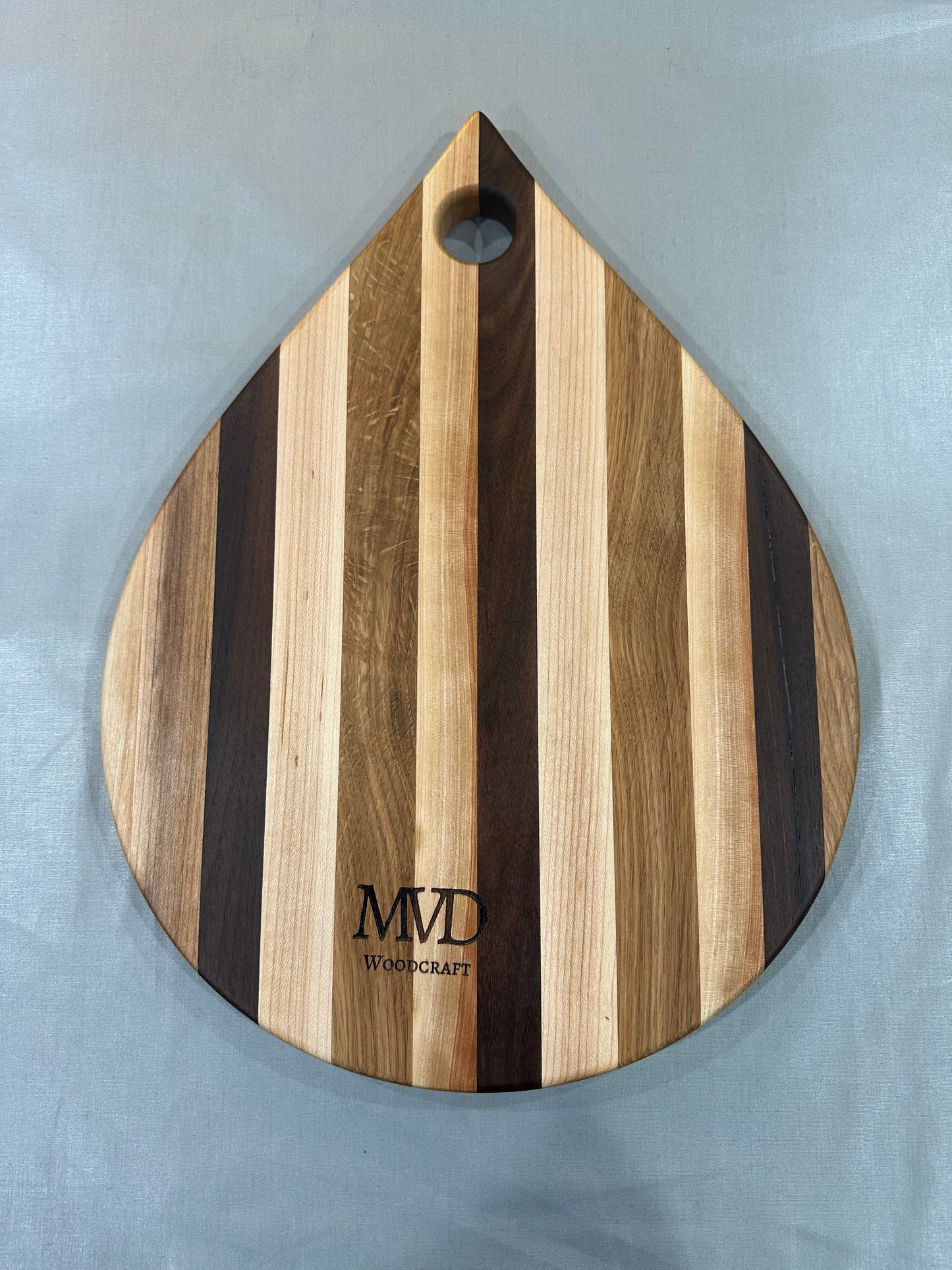 Multi-Wood Teardrop Charcuterie Board