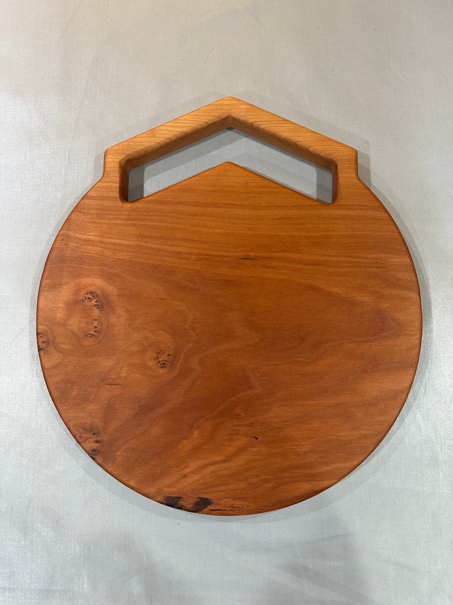 Cherry Charcuterie Board with Chevron Handle