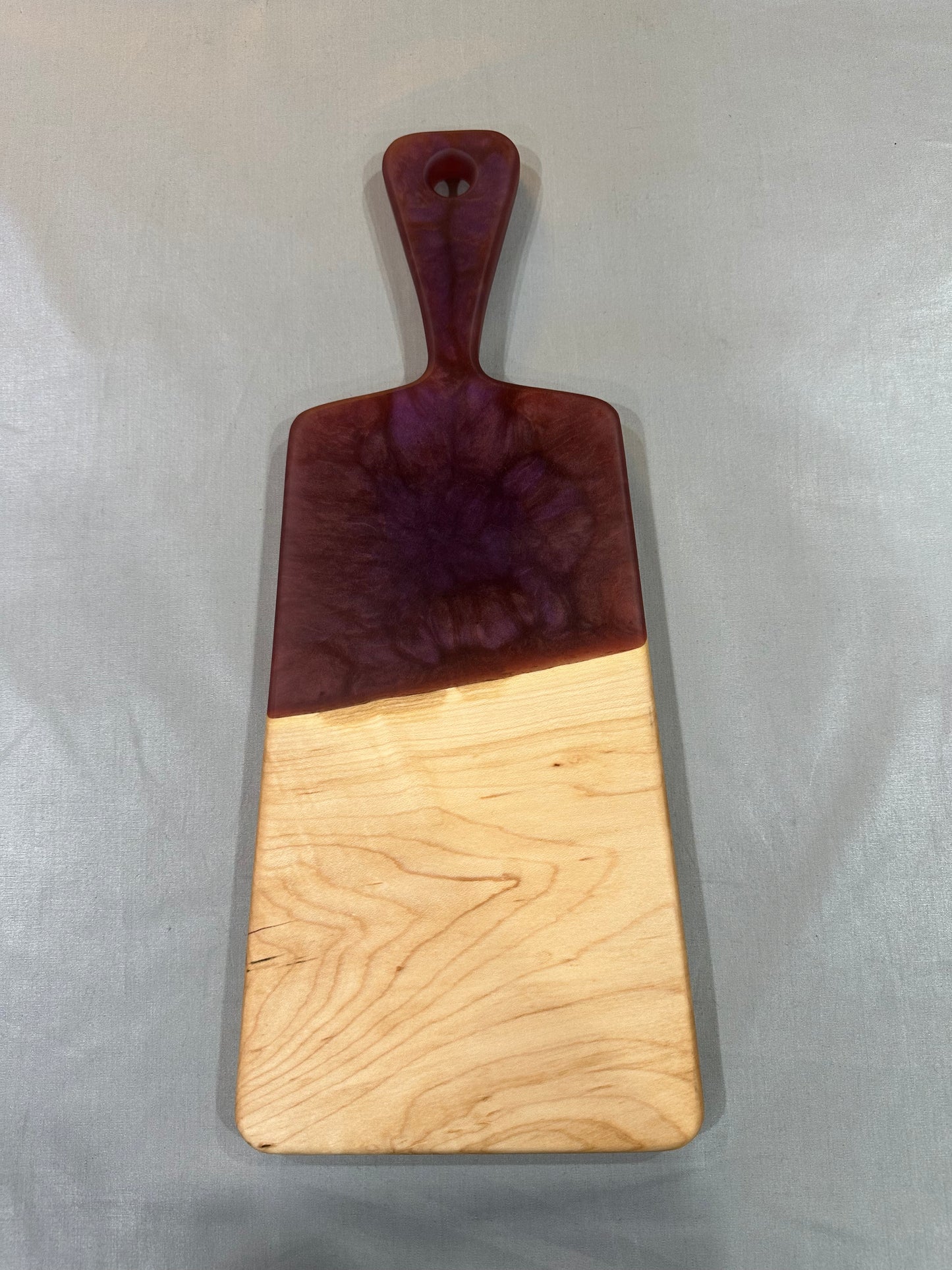 Maple and Burgundy Epoxy Charcuterie Board