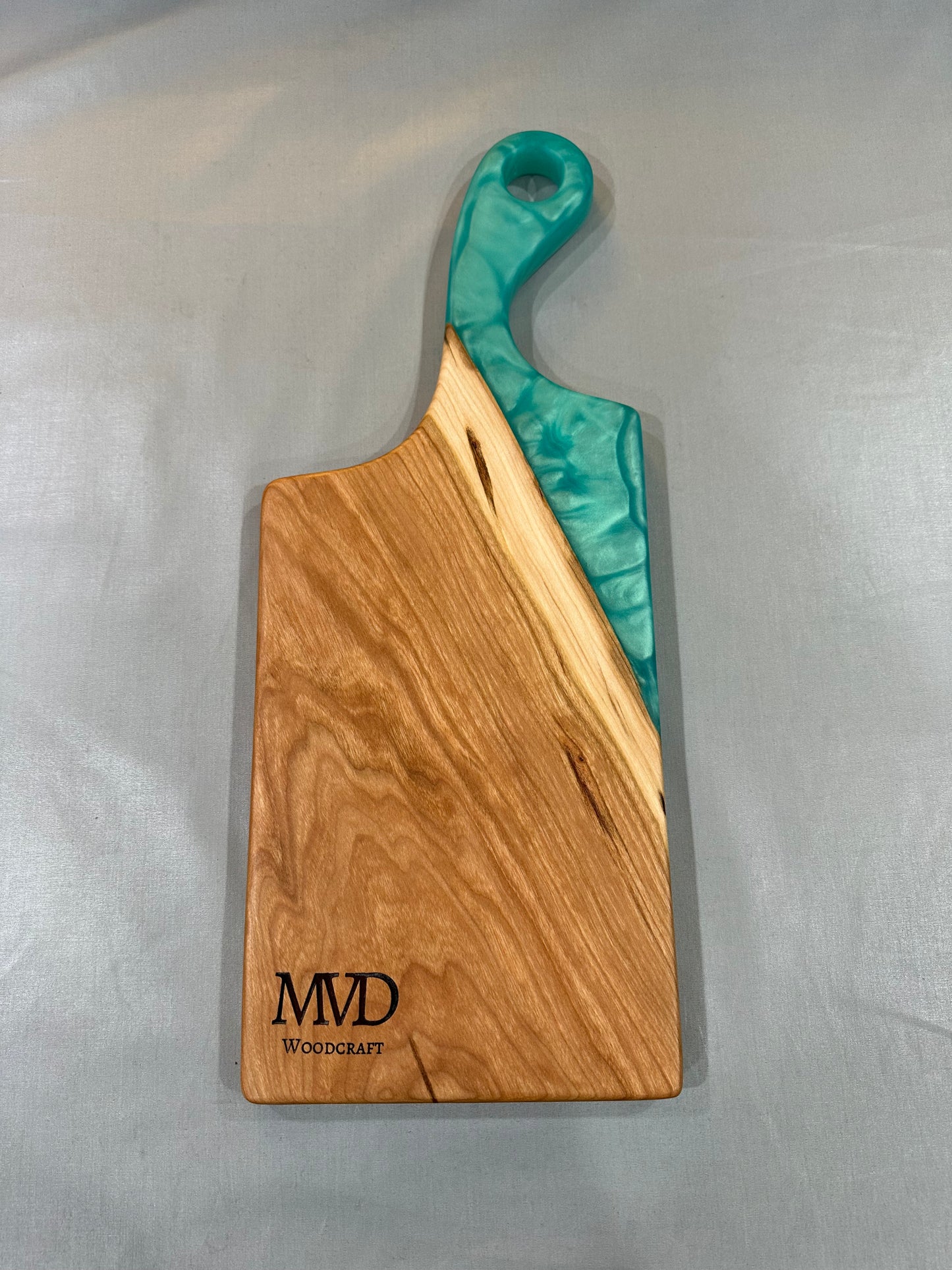 Cherry and Teal Epoxy Board