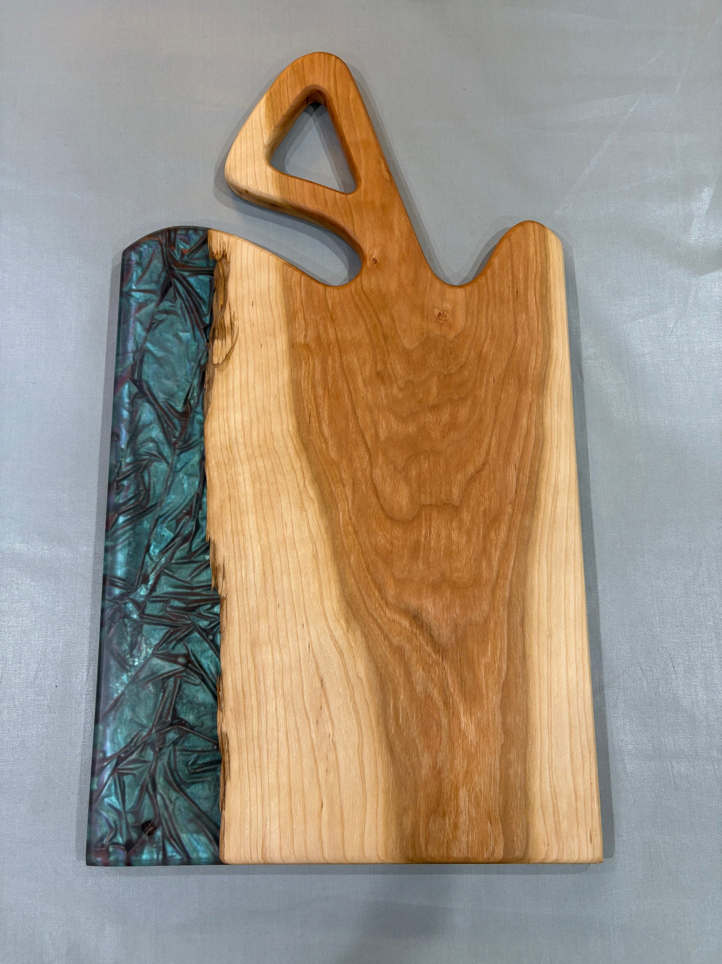Cherry Wood Charcuterie Board with Crushed Velvet Epoxy