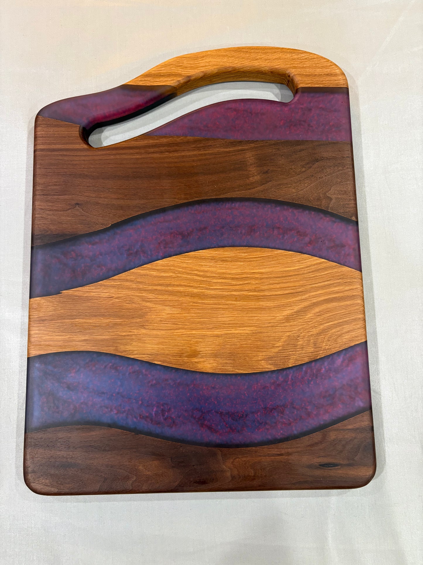Walnut and Oak Glitter Charcuterie Board