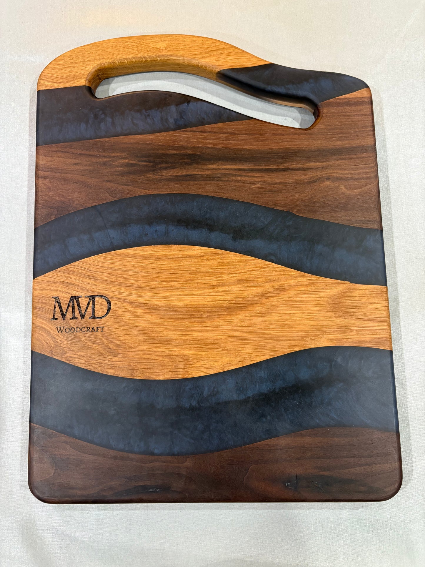 Walnut and Oak Glitter Charcuterie Board