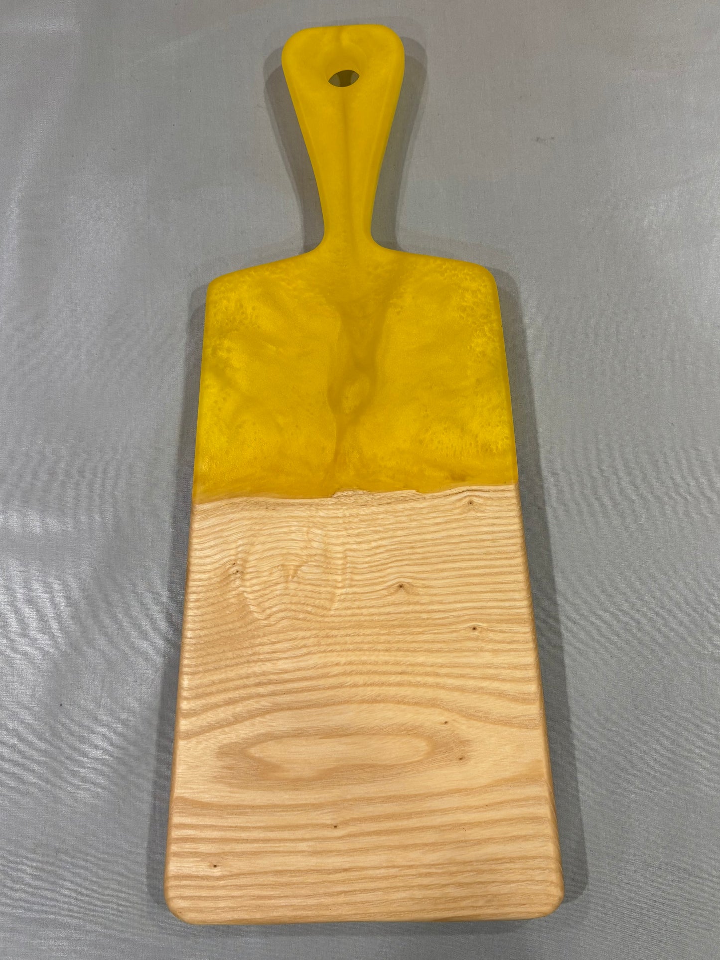 Ash Wood Charcuterie Board with Yellow Epoxy
