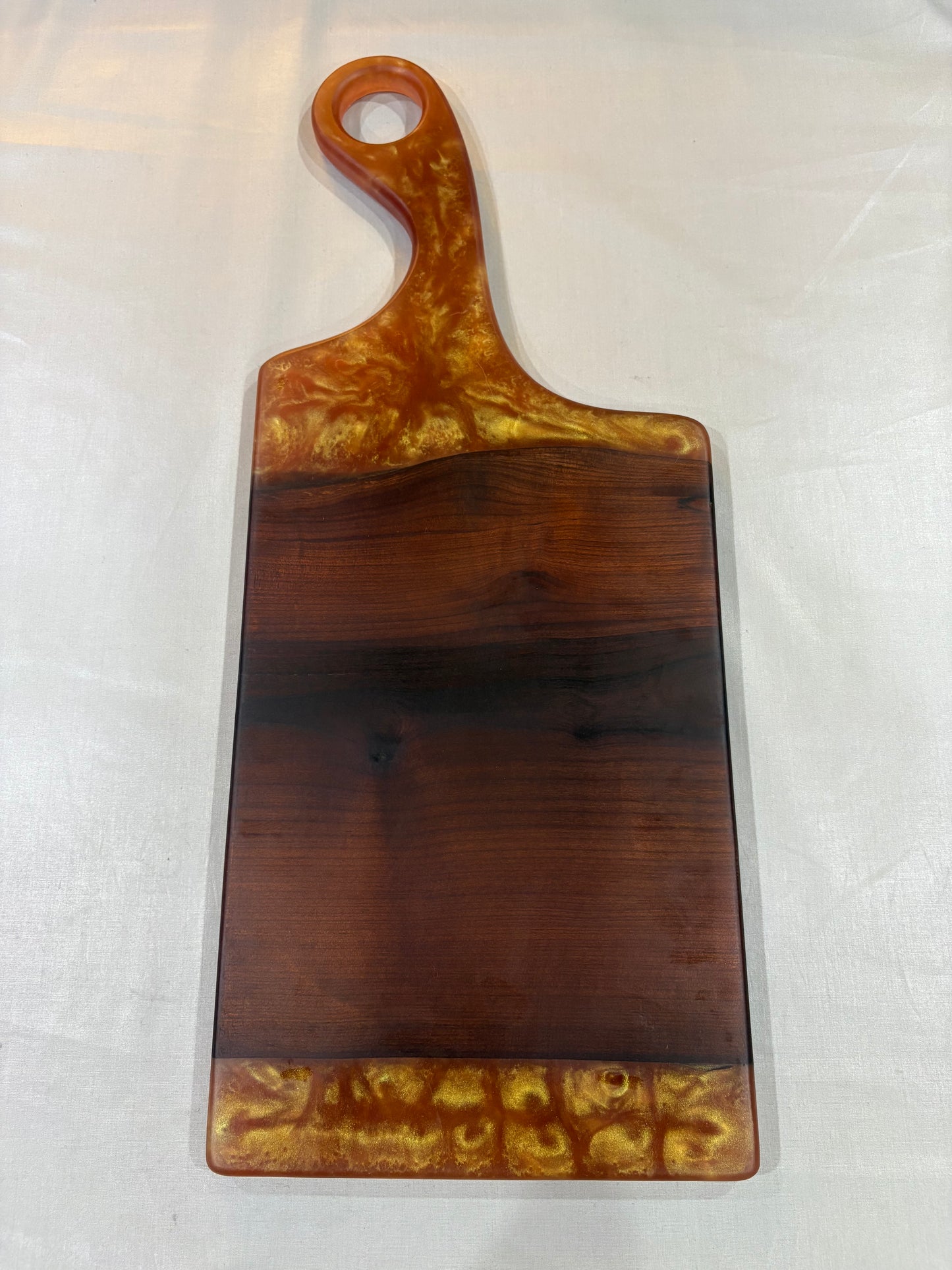 Roasted Maple Charcuterie Board with Gold Epoxy
