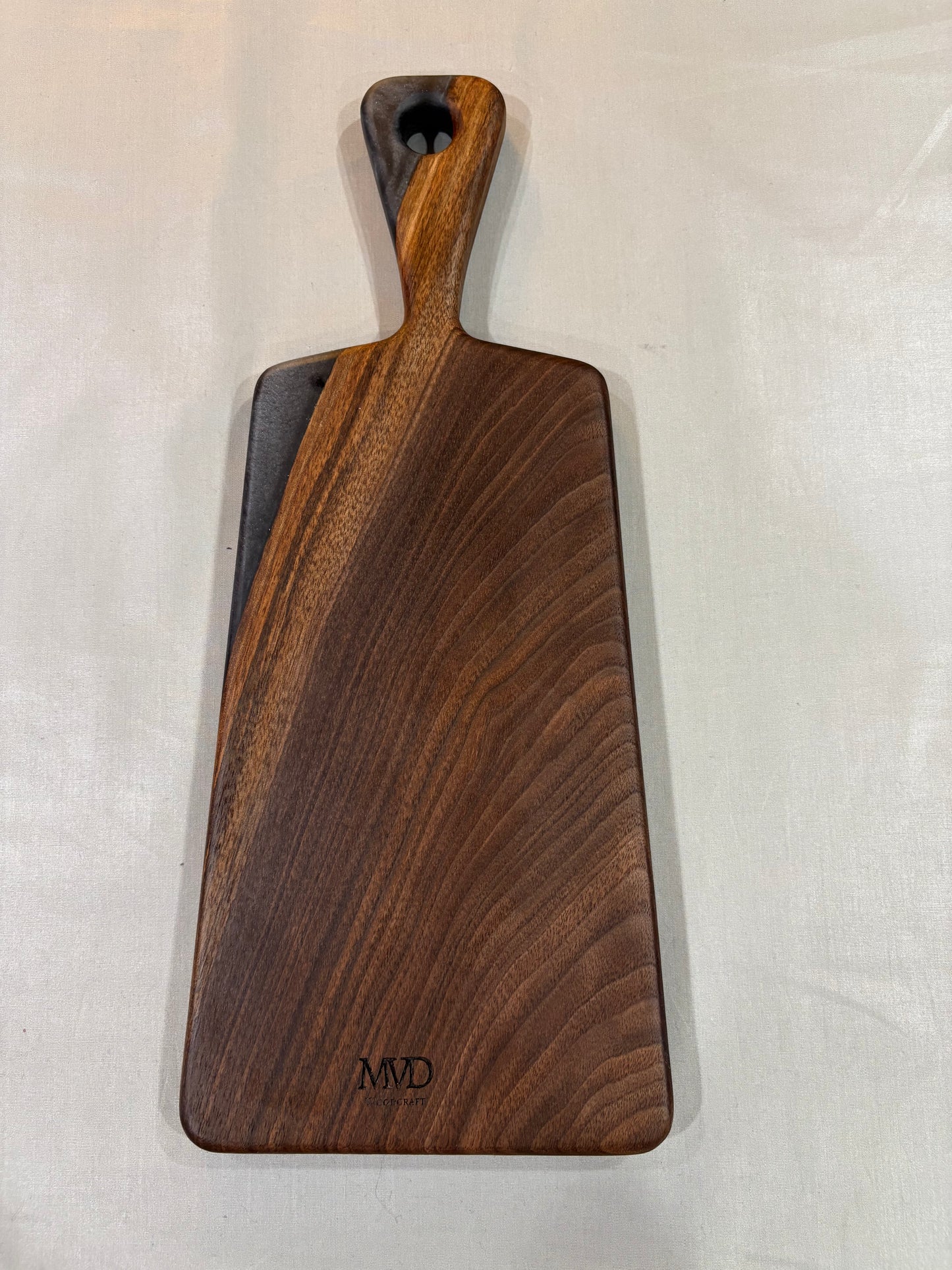 Walnut Wood with Gray Epoxy Charcuterie Board