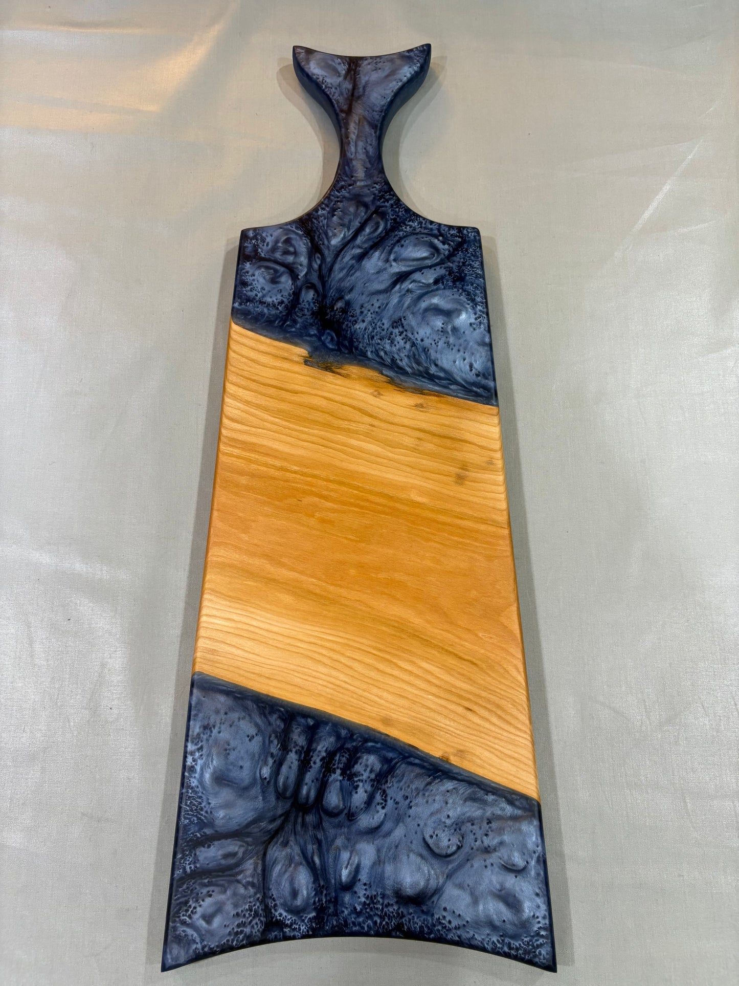 Cherry Wood and Blue Epoxy Charcuterie Board
