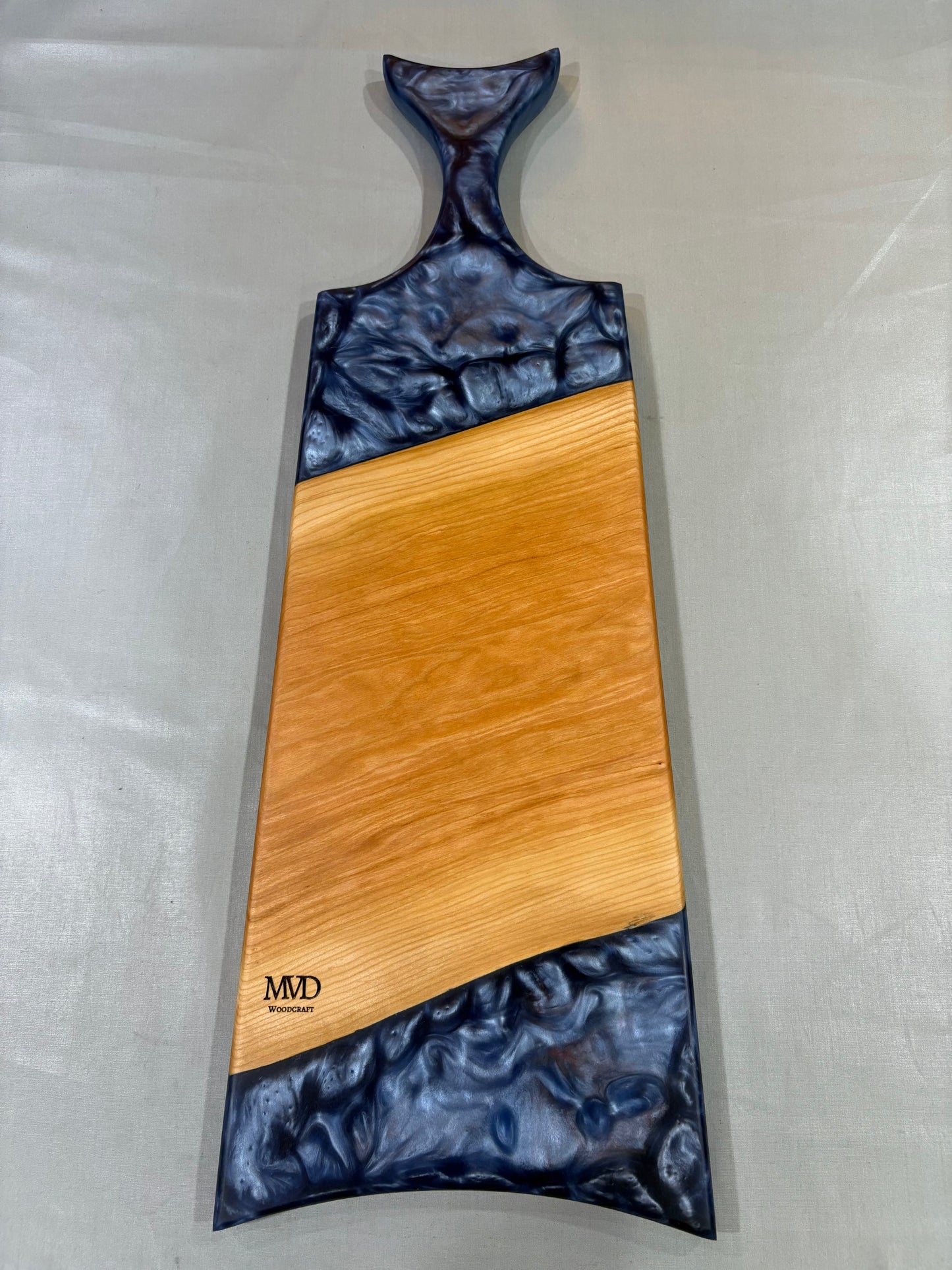 Cherry Wood and Blue Epoxy Charcuterie Board
