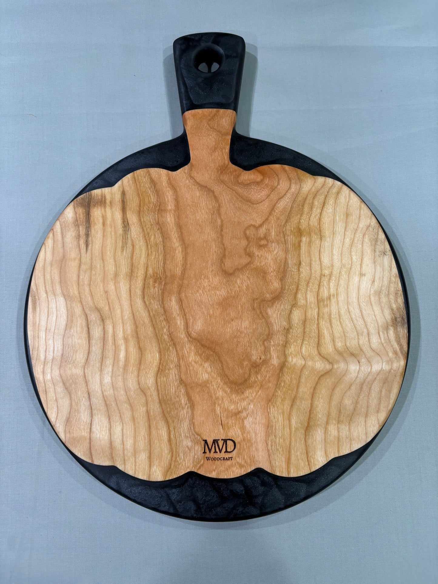 Curly Cherry Pumpkin Board with Black Epoxy