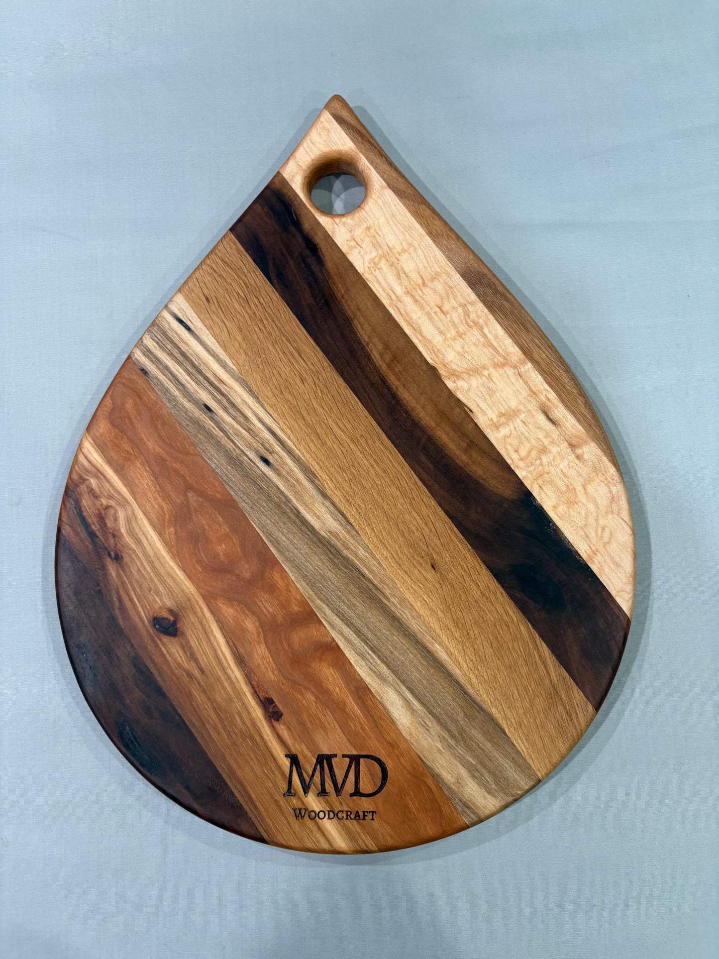 Multi-Wood Teardrop with Blue Epoxy