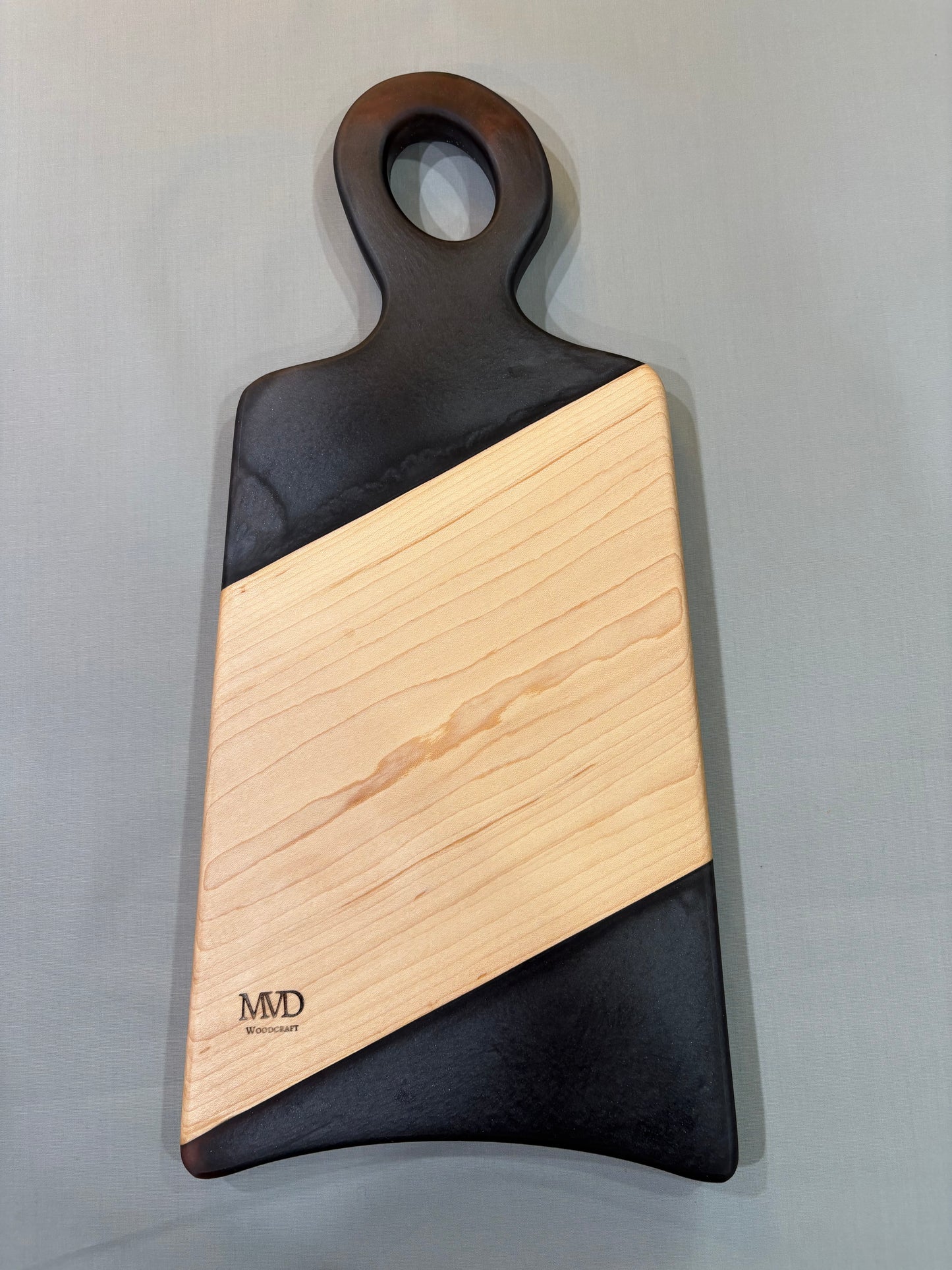 Maple Charcuterie Board with Gray Epoxy