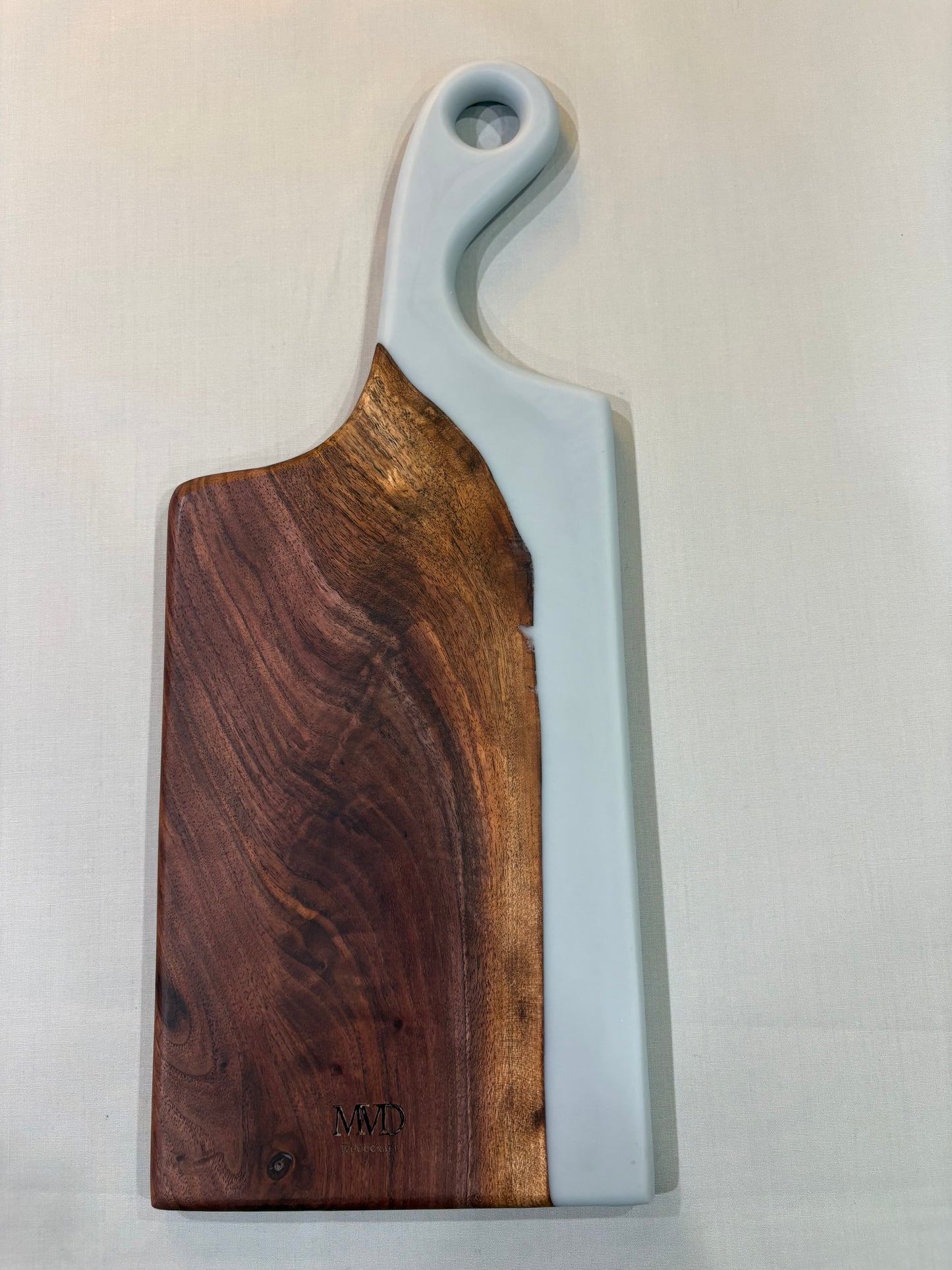 Walnut Charcuterie Board with Gray Epoxy
