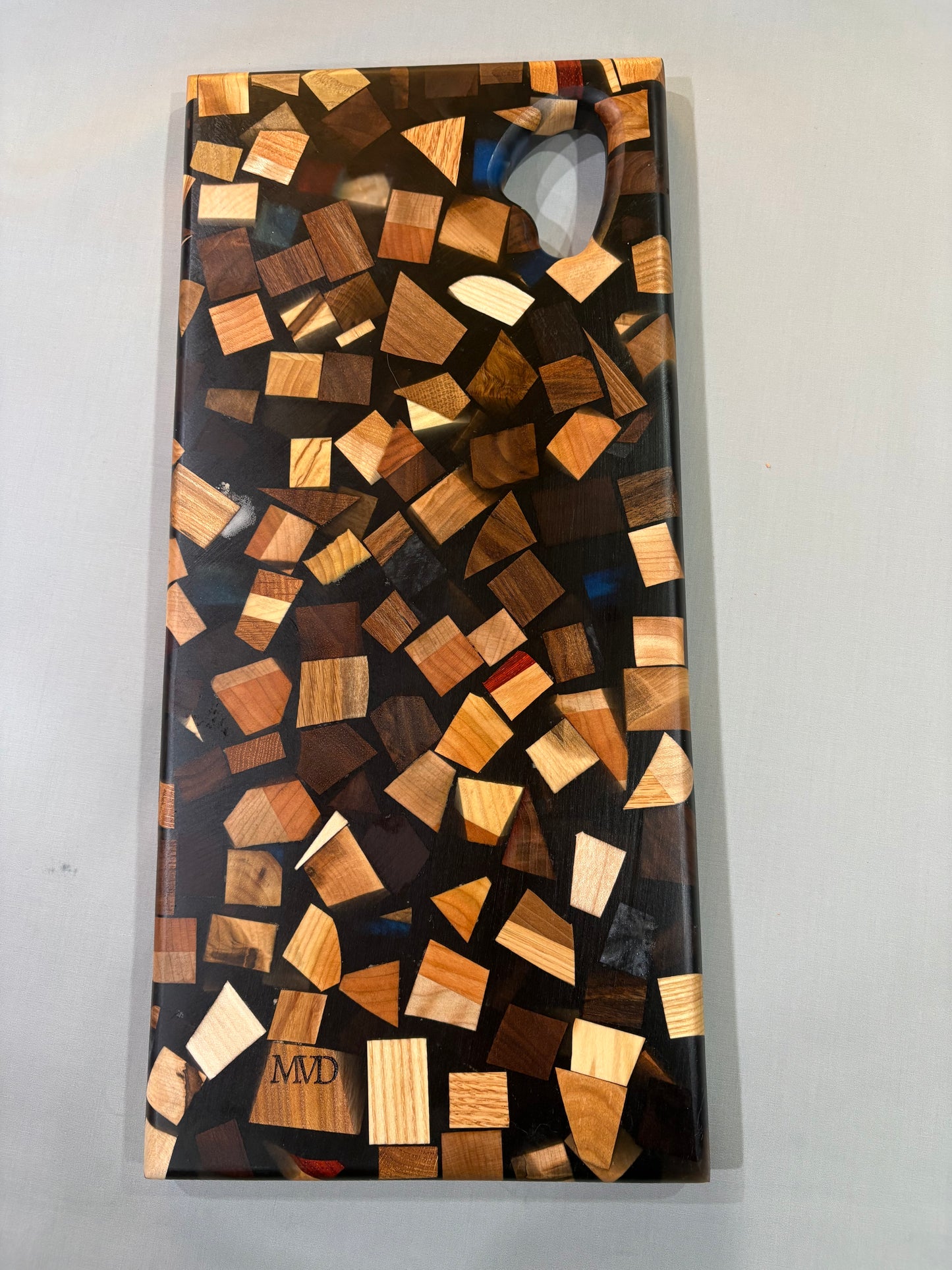 Cubed Charcuterie Board with Black Epoxy