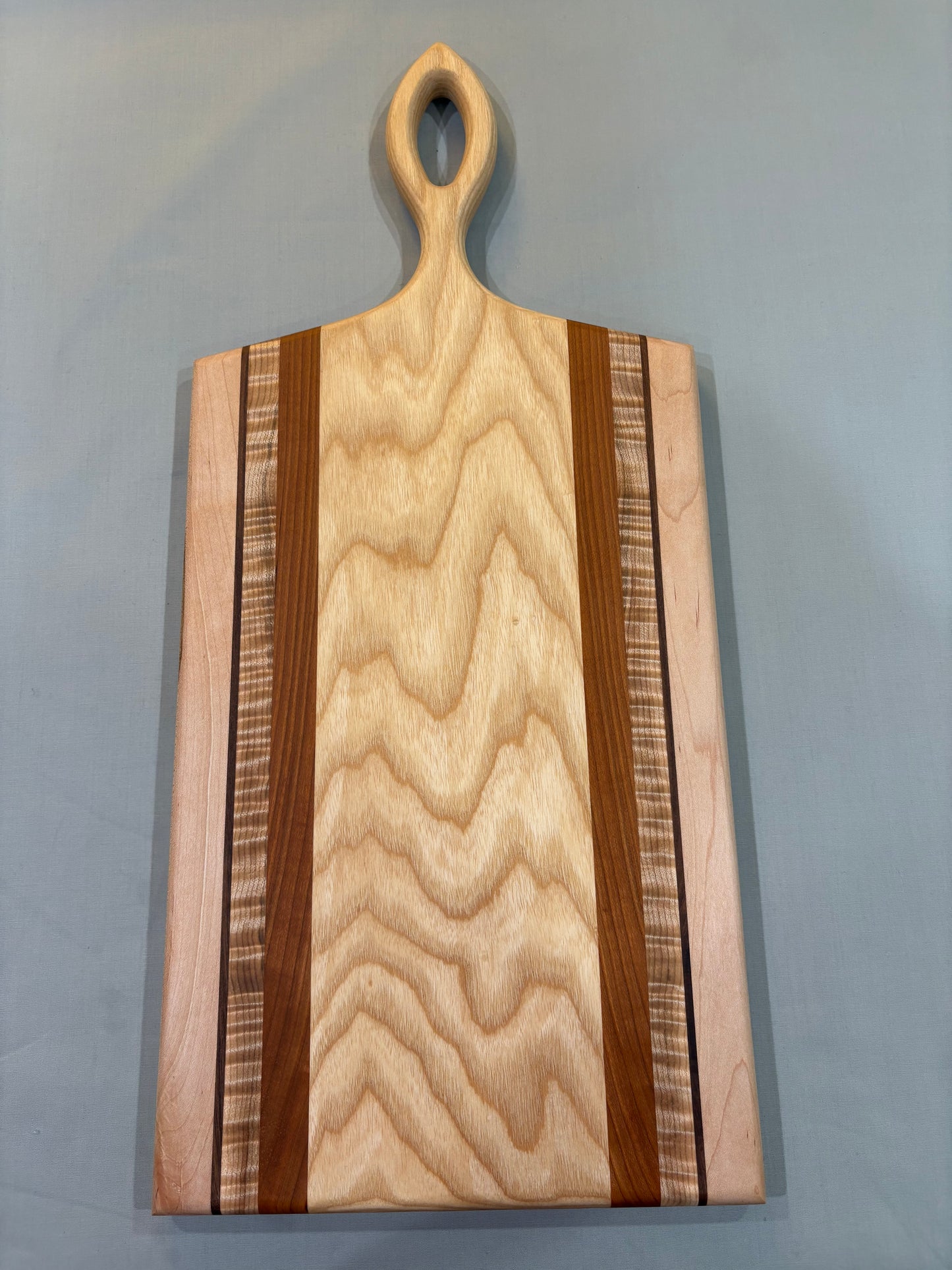 Multi-Wood Striped Charcuterie Board