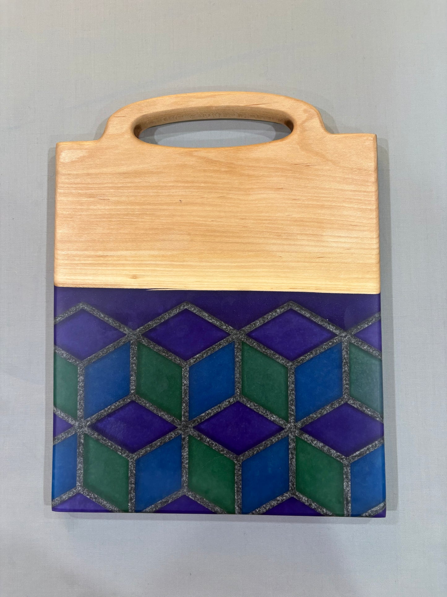 Tri-Color Hexagon Charcuterie Board with Oval Handle
