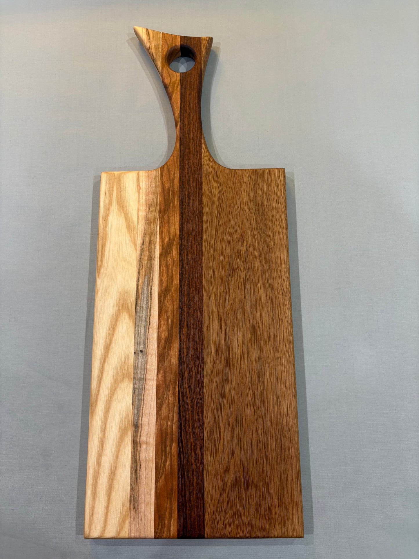 Multi-Wood Striped Charcuterie Board