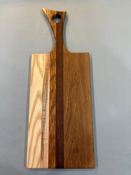 Multi-Wood Striped Charcuterie Board