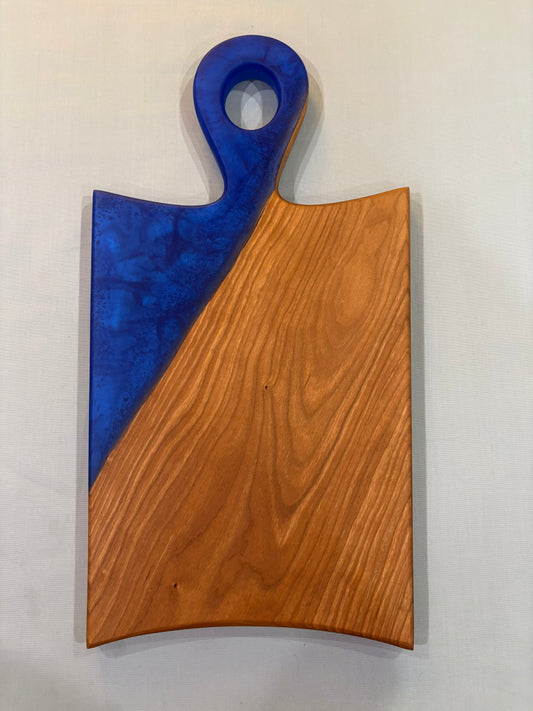 Cherry Charcuterie Board with Royal Blue Epoxy