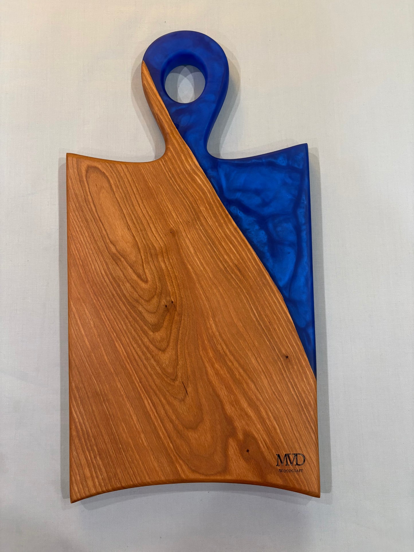 Cherry Charcuterie Board with Royal Blue Epoxy