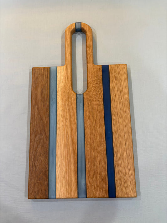 Tri-Tone Blue Striped Charcuterie Board