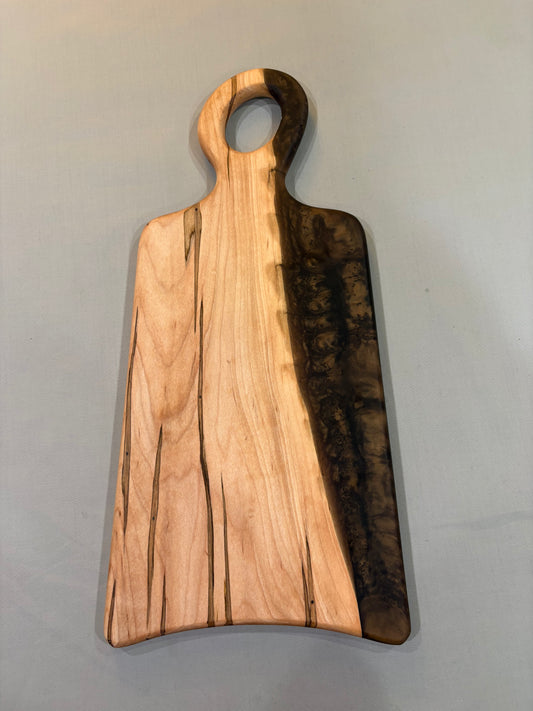 Wormy Maple Charcuterie Board with Brown Epoxy