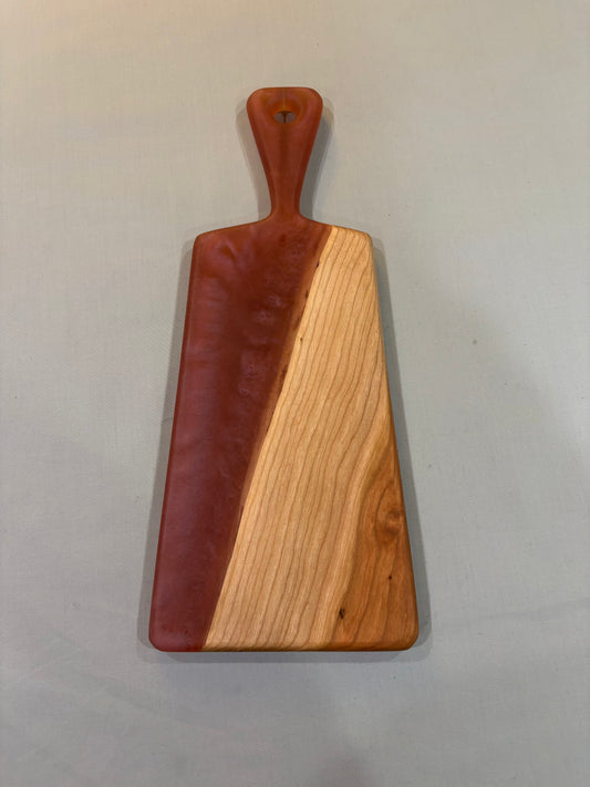 Live Edge Cherry Charcuterie Board with Red Epoxy