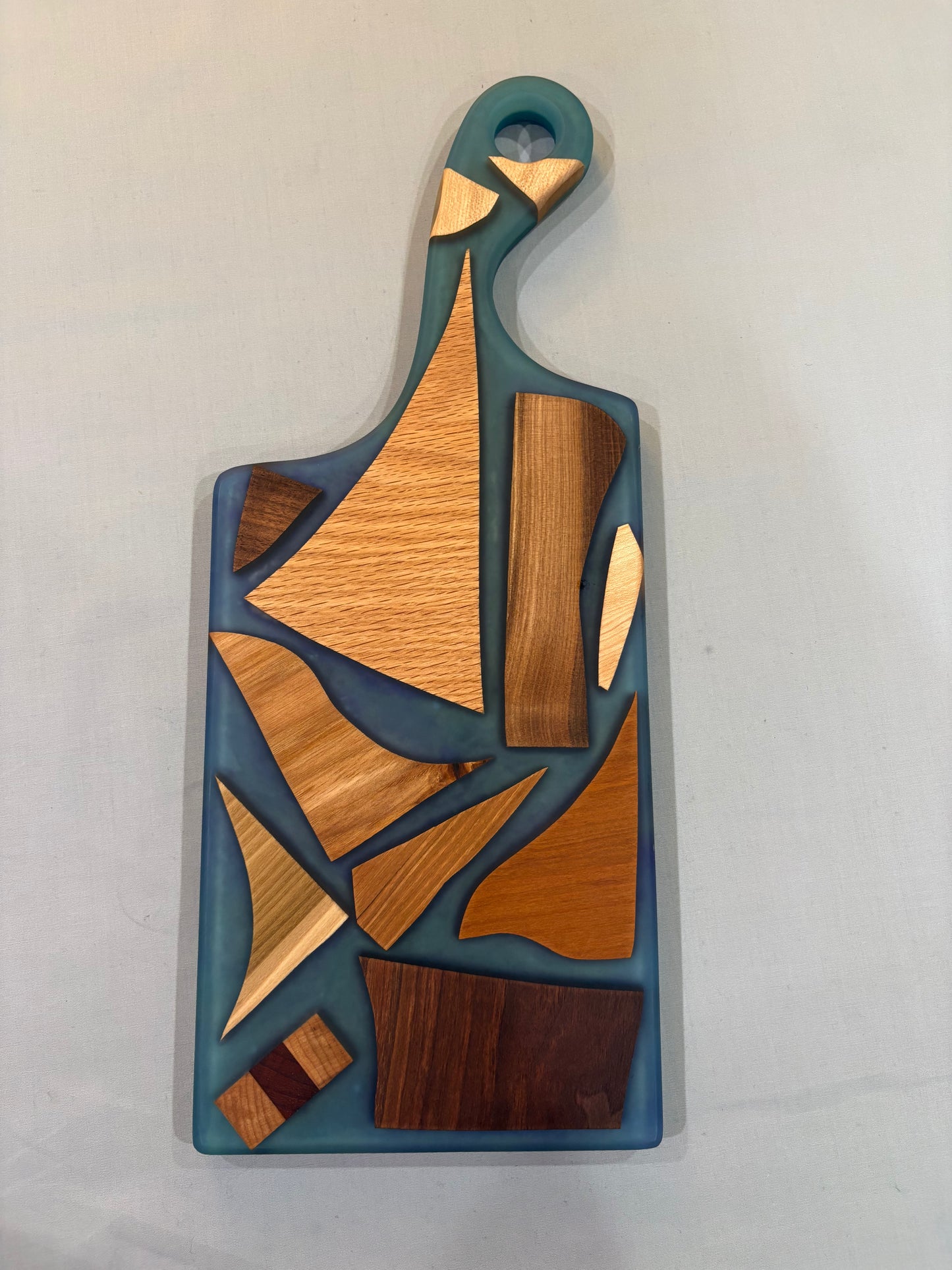 Mixed Piece Charcuterie Board with Blue Epoxy