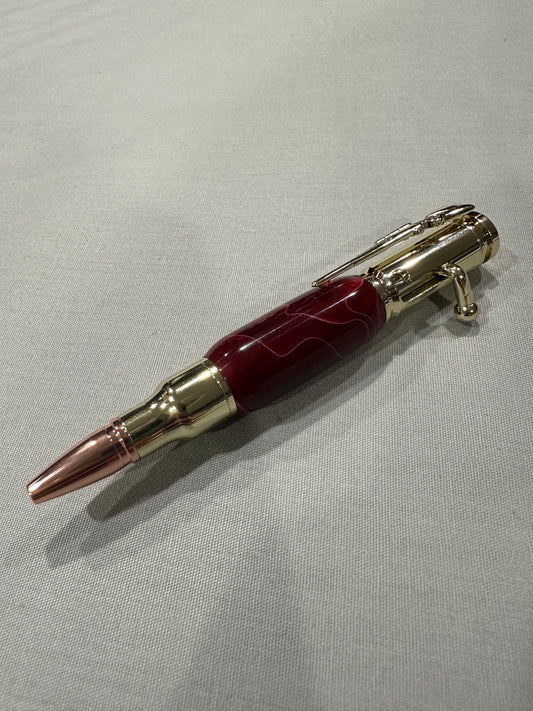 Maroon Acrylic Bullet Retractable Pen