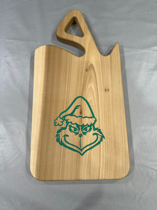 Poplar Wood Grinch Charcuterie Board